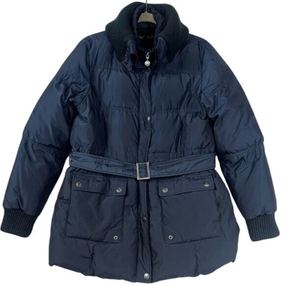 Betsey Johnson Womens Winter Coat Size L Navy Polyester Down Puffer Style - Picture 1 of 11